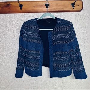 ANN TAYLOR Blue Tweed Blazer